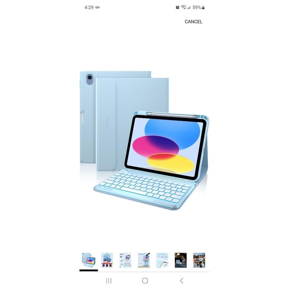 BOBOLEE Keyboard Case for iPad 10.9 10th Generation 2022, Wireless Magnetical - Picture 1 of 7